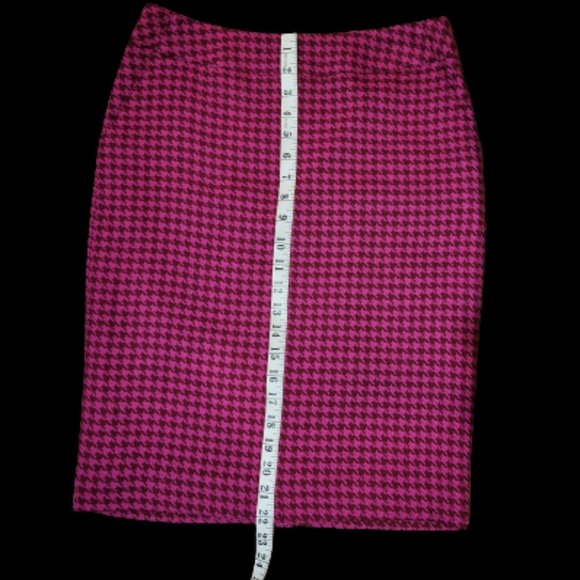 Vintage Magenta Houndstooth Merona Pencil Skirt Size 4 - Picture 6 of 15